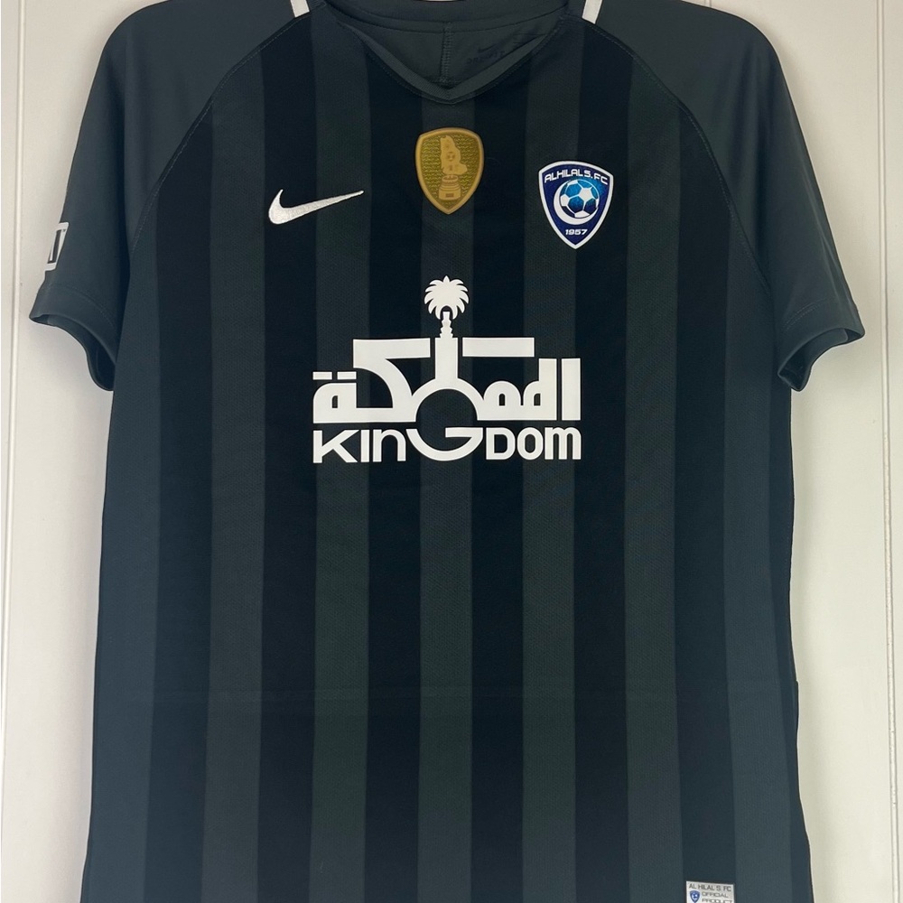 Al Hilal Saudi Nike Dri-Fit Black and Gray Soccer Jersey